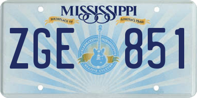 MS license plate ZGE851