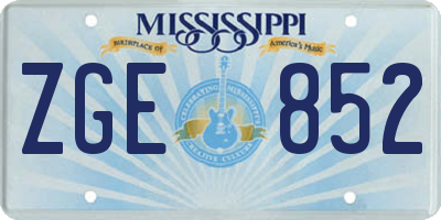 MS license plate ZGE852