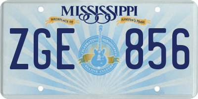 MS license plate ZGE856