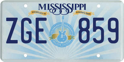 MS license plate ZGE859