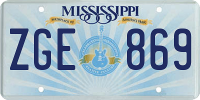 MS license plate ZGE869