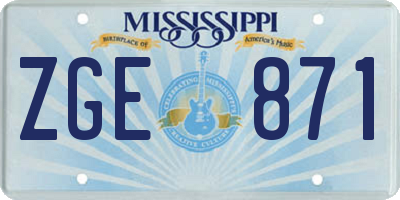 MS license plate ZGE871