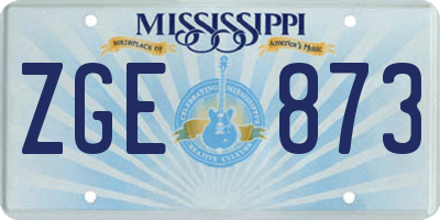 MS license plate ZGE873