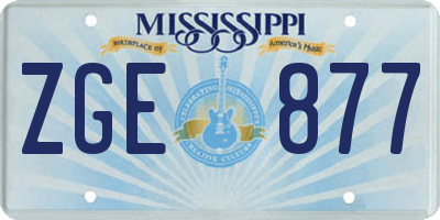 MS license plate ZGE877
