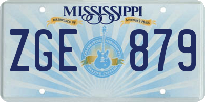 MS license plate ZGE879