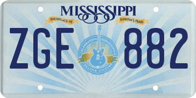 MS license plate ZGE882