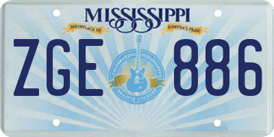 MS license plate ZGE886
