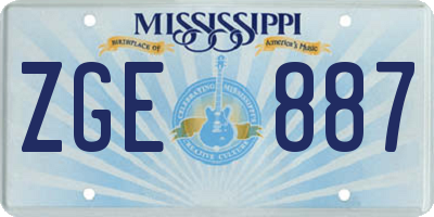 MS license plate ZGE887