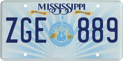 MS license plate ZGE889