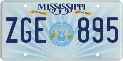 MS license plate ZGE895