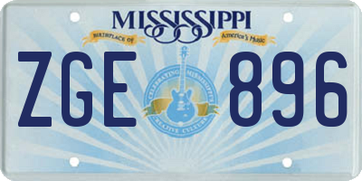 MS license plate ZGE896