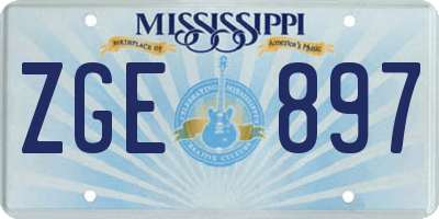 MS license plate ZGE897