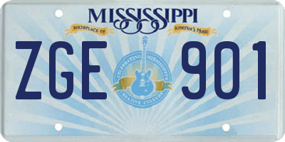 MS license plate ZGE901