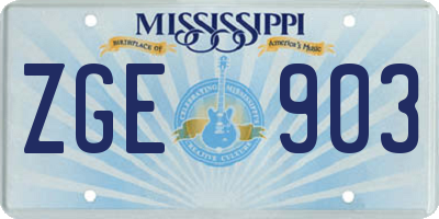 MS license plate ZGE903