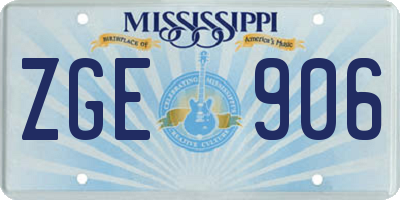 MS license plate ZGE906