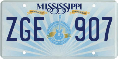 MS license plate ZGE907