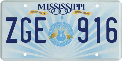 MS license plate ZGE916