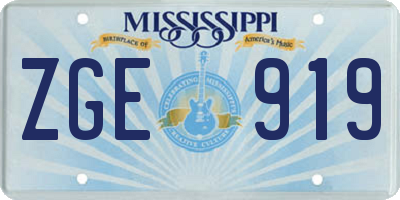MS license plate ZGE919