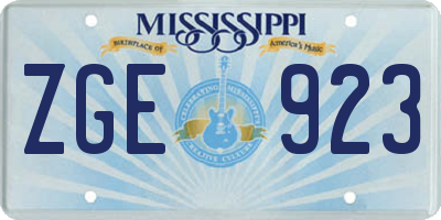 MS license plate ZGE923