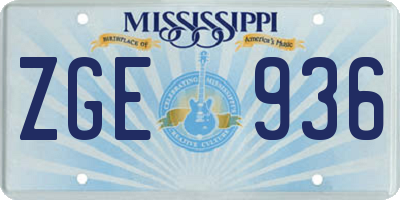 MS license plate ZGE936