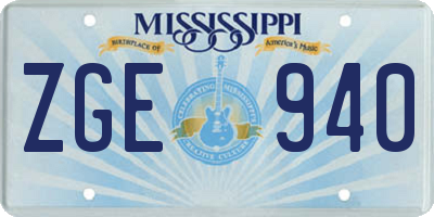 MS license plate ZGE940