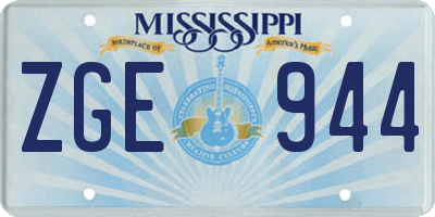 MS license plate ZGE944