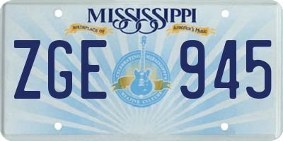MS license plate ZGE945
