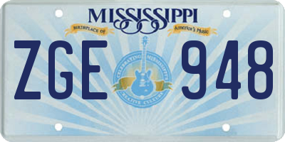 MS license plate ZGE948