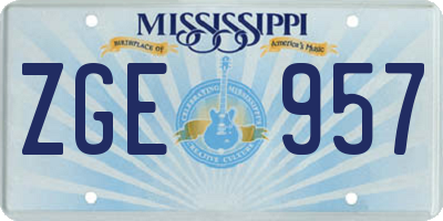 MS license plate ZGE957
