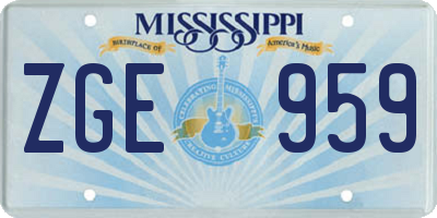 MS license plate ZGE959