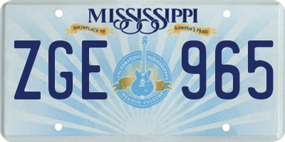 MS license plate ZGE965