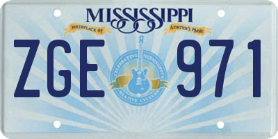 MS license plate ZGE971