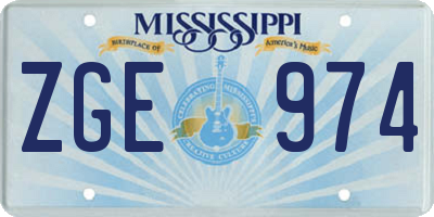 MS license plate ZGE974