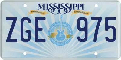 MS license plate ZGE975