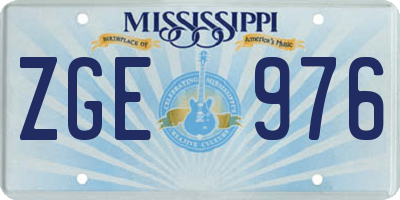 MS license plate ZGE976