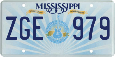 MS license plate ZGE979