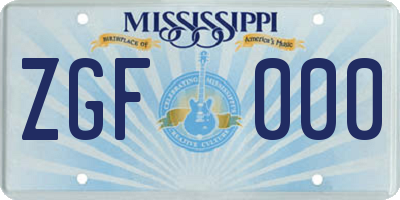 MS license plate ZGF000