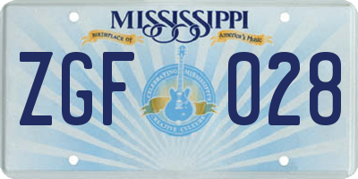 MS license plate ZGF028