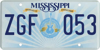 MS license plate ZGF053