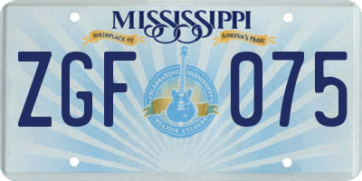 MS license plate ZGF075