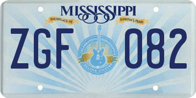 MS license plate ZGF082