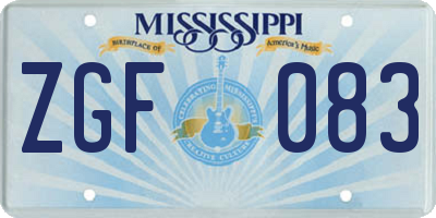 MS license plate ZGF083