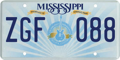 MS license plate ZGF088