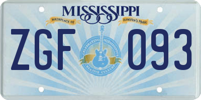 MS license plate ZGF093