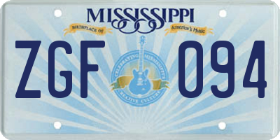 MS license plate ZGF094