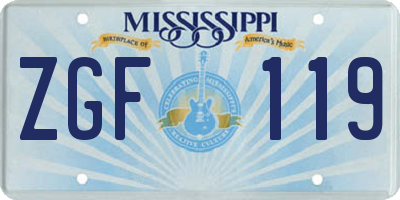 MS license plate ZGF119