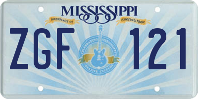MS license plate ZGF121