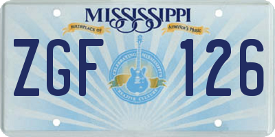 MS license plate ZGF126