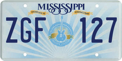 MS license plate ZGF127