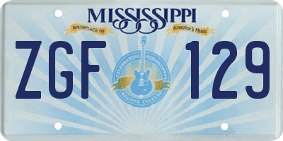 MS license plate ZGF129